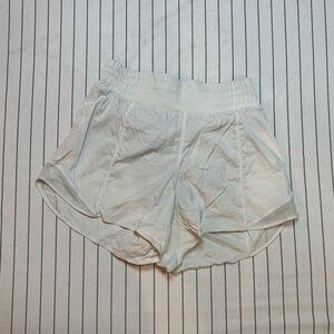 Lulu Lemon White Hotty Hot High Rise Lined Athletic Shorts 2.5”